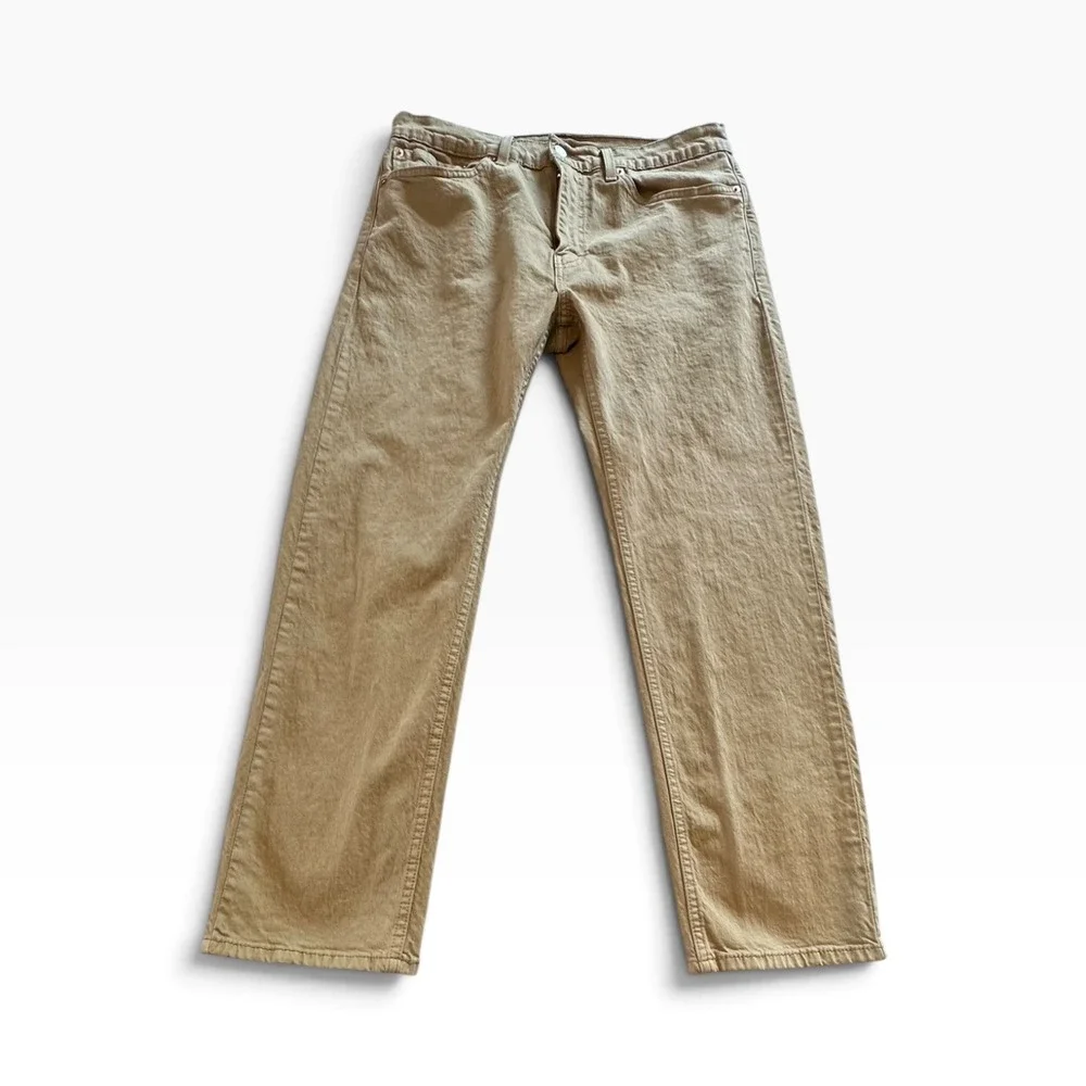 Levis 505 Regular Fit Jeans Mens T34x30 A34x29 Tan Khaki Straight Leg Pants